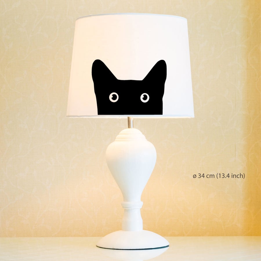 Cat. Lamp Shade. Diameter 34 cm (13.4 in). Ceiling or floor, table lamp.