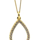 Gold plated sterling silver teardrop pendant with cubic zirconia