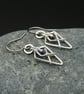 Hammered Sterling Silver Arrowhead Earrings with Dark Purple Faceted Glass Beads - Image 2
