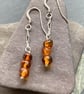 Amber & Sterling Silver Drop Earrings - Image 5