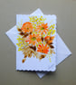 hand painted original art floral greetings card ( ref FA5 G5 )