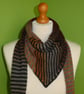 Striped Scarf in Mulicolours with Black and Grey. Colour Gradient Scarf.EdgeTrim - Image 1