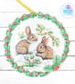 Rabbit mixed media hanging decoration. Rabbit ornament. Rabbit decoration. - Image 5