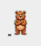 Funny Vinyl Die Cut Sticker For Adults - Grumpy Bear Standing