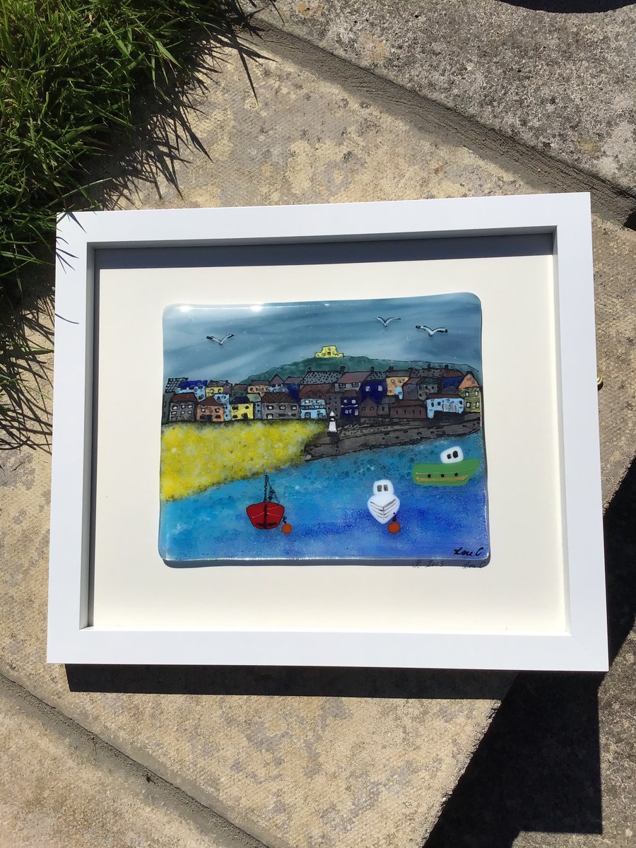 St ives fused glass picture 