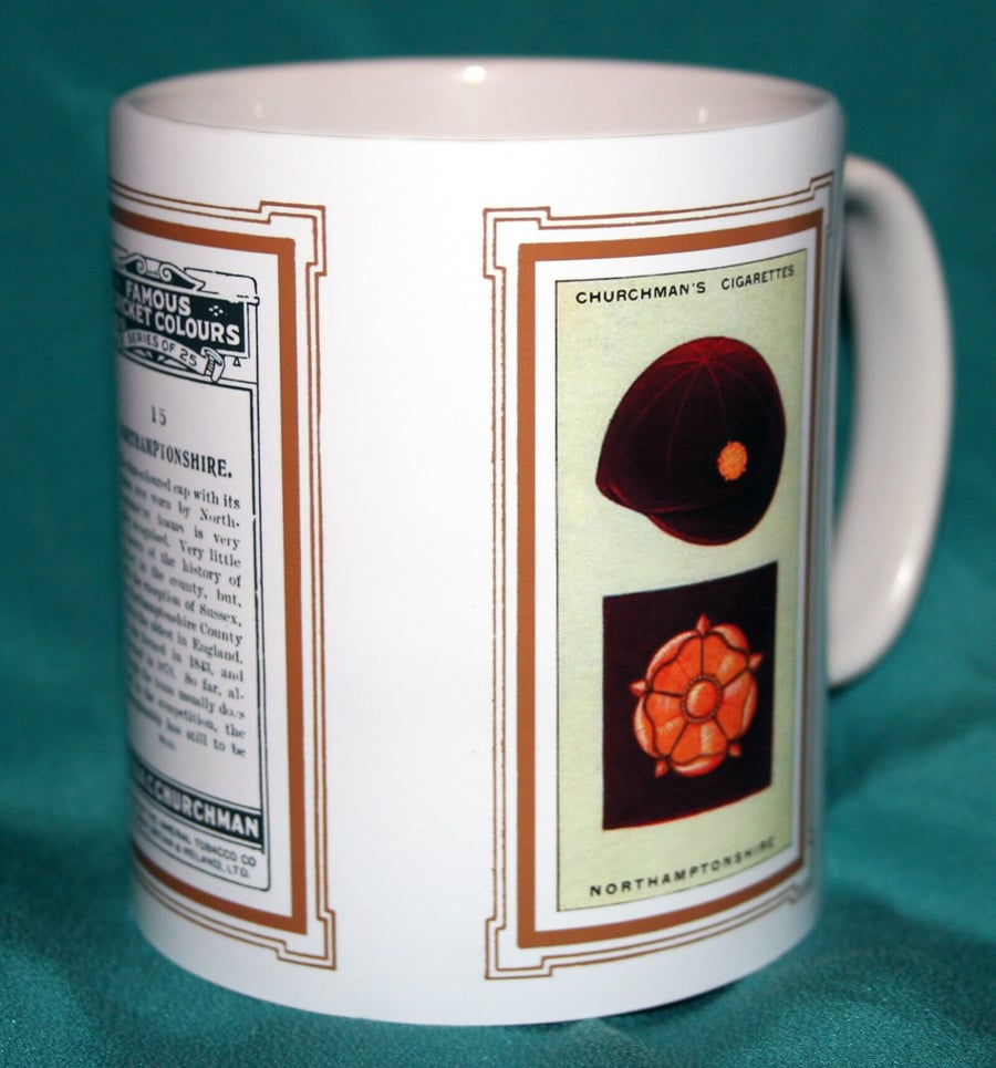 Cricket mug Northamptonshire 1928 cricket colours vintage design mug