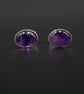  Amethyst and sterling silver stud earrings, Aquarius gift - Image 2