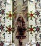 Hand Crafted Decoupage Christmas Card Happy Christmas 3375 Girl Carrying Basket - Image 2