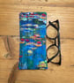 Monet Water Lilies Print Quilted Fabric Glasses Case