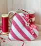 RED AND WHITE STRIPED HEART DECORATION - midi size - Image 6