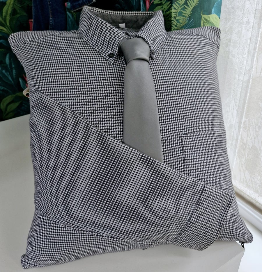 Large Memory Tribute Complete Cushion Handmade Using The Clothing of a Loved one