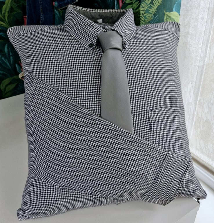 Large Memory Tribute Complete Cushion Handmade Using The Clothing of a Loved one