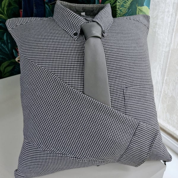 Large Memory Tribute Complete Cushion Handmade Using The Clothing of a Loved one