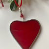 Stained Glass Ribbon Heart Suncatcher Decoration 