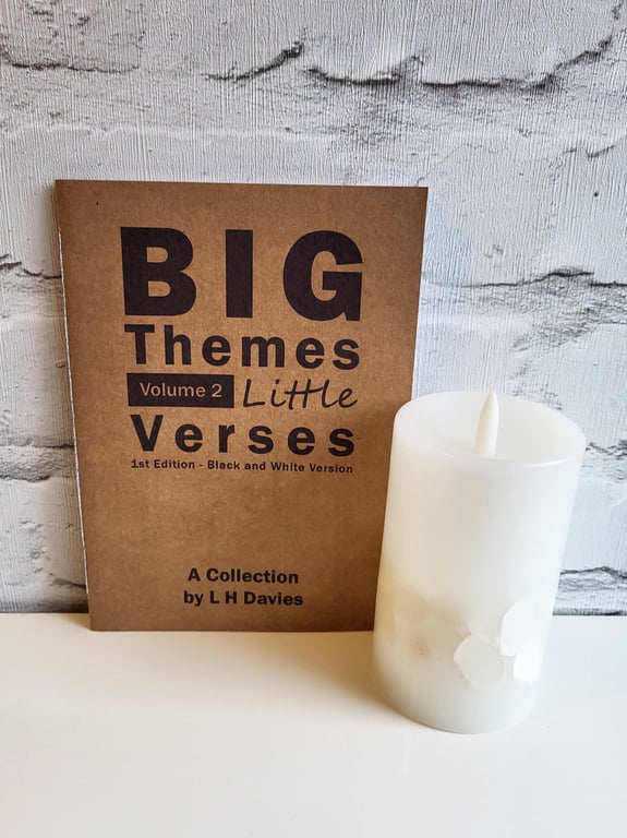 Big Themes Little Verses V.2 - B&W, 1st Edition Handmade Poetry Book, L. Edition