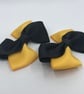 Black and Yellow Gold Diagonal Double with Bows on Clips (pair) - Image 2