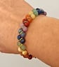 Rainbow Multi Gemstone Macrame Cord Adjustable Bracelet 7-8 Inch - Image 5