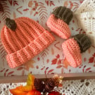 Baby Pumpkin hat and booties set