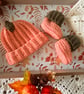 Baby Pumpkin hat and booties set - Image 1