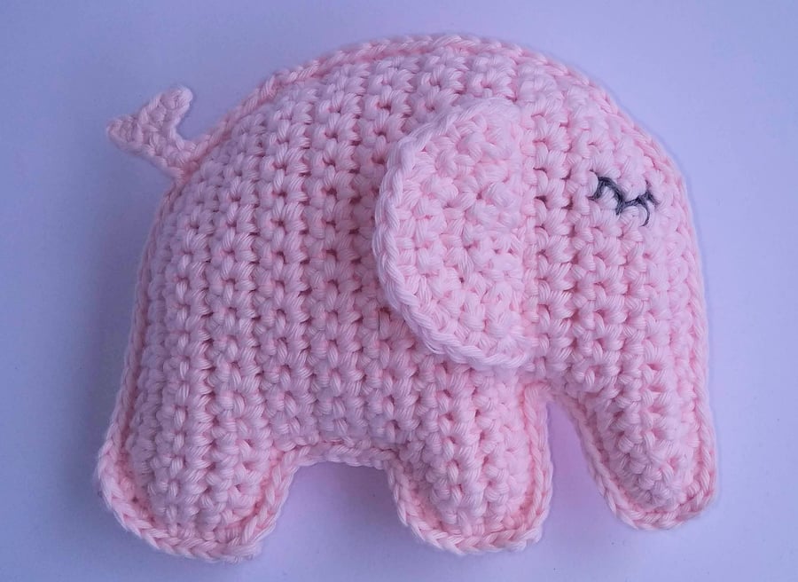 Elephant, Crochet Toy, Baby Gift, Cotton yarn, Pink