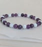 Crown chakra stretch gemstone bracelet with amethyst, lepidolite and howlite  - Image 7