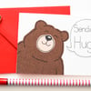 Sending Hugs Notecards, Pack of six Cute Bear Thinking of you cards