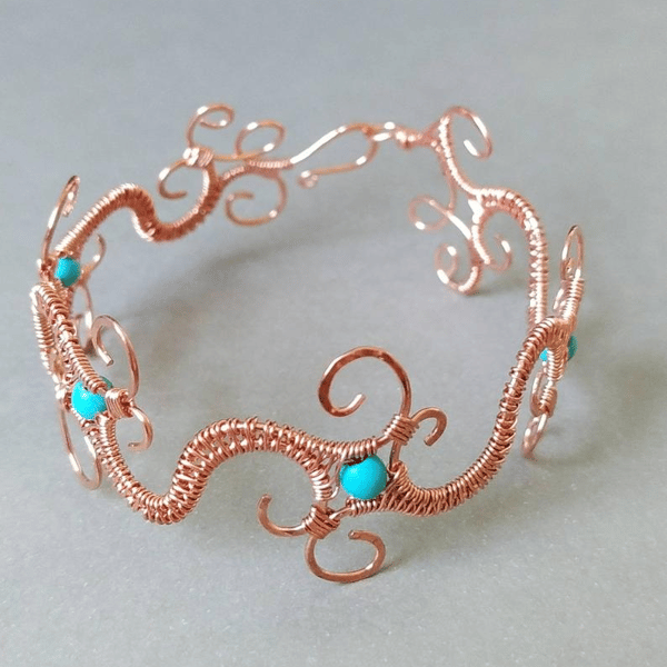 Wire Wrapped Sea Wave Swirly Filigree Style Folksy