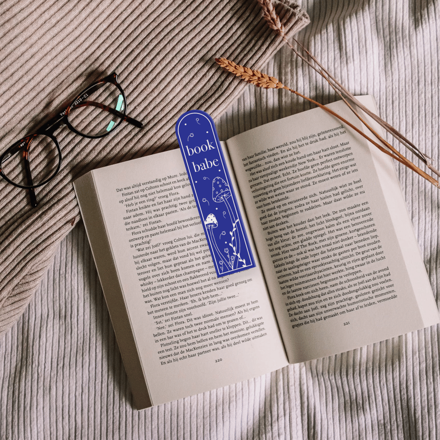 Book Babe Mushroom, Minimalist Bookmark, Acrylic Bookmark, Gift For Book Lover