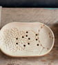 Pottery Handmade Soap Dish on Ochre