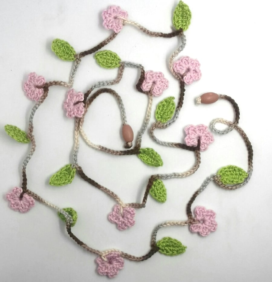 Pink Crochet Blossom Garland 