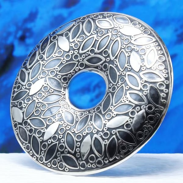 Leaf Pattern Brooch, Nature Inspired Handmade Silver Brooch, Leaf, Berries, No.3
