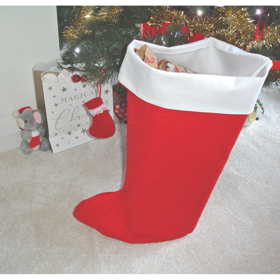 Christmas Stocking Red and White Xmas Stockings 21"