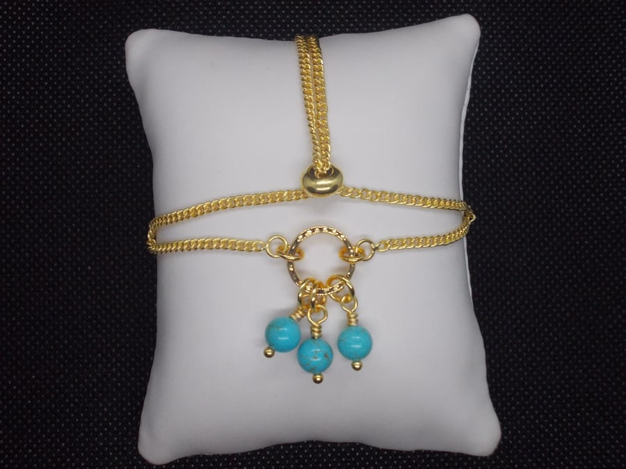 Slider bracelet with magnesite