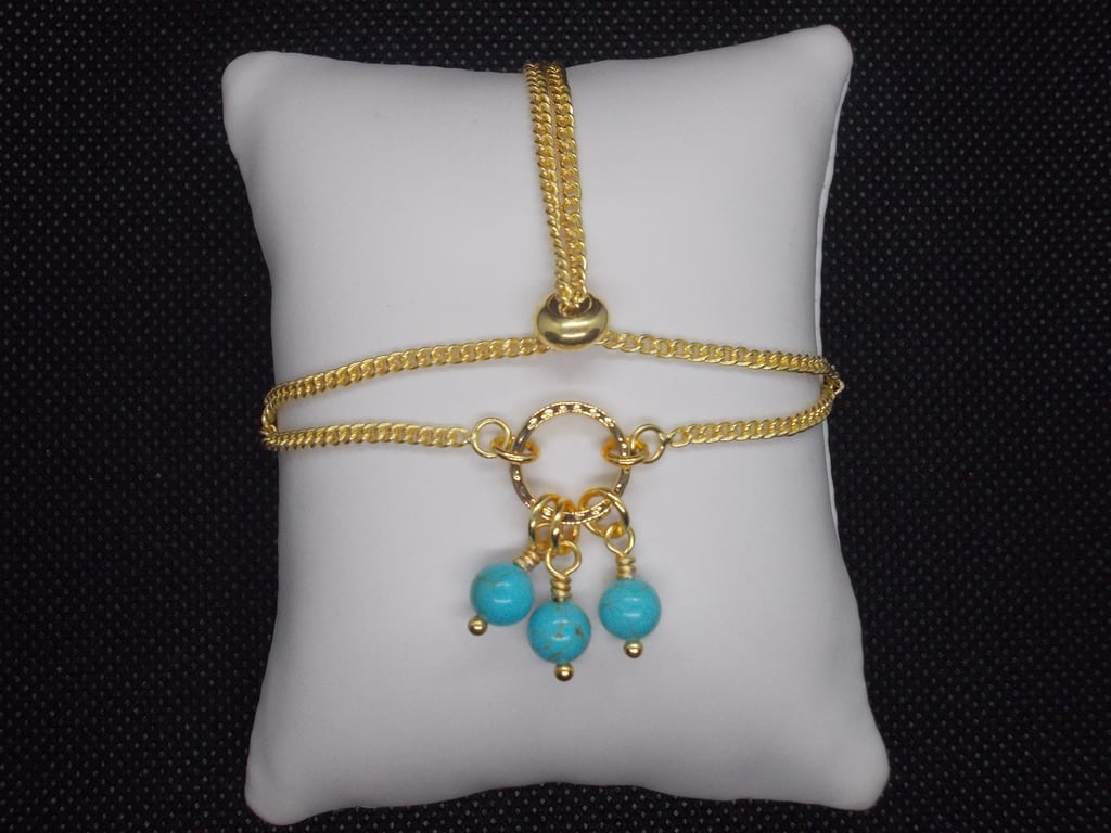 Slider bracelet with magnesite