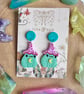 Handmade Frog Wizard Polymer Clay Earrings