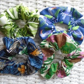 Pack of 4 Scrunchies Tropical Themed 