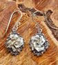 Jane Eyre Recycled Book Page Dangle Earrings, Victorian Origami Roses, Literary 