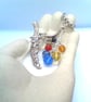 Silver Dagger Charm and Multi Coloured Crystal Bead Key Ring, End of Term Gift - Image 5