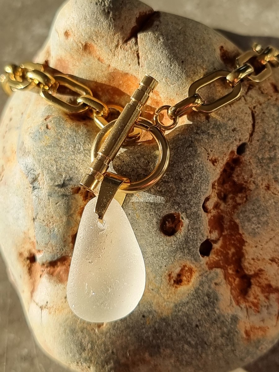 Chunky Seaham seaglass necklace 