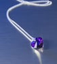 Necklace Purple Swarovski Heart Pendant on Sterling Silver Chain - Image 3