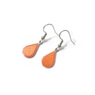 Orange teardrop earrings, bright and colourful hypoallergenic dangle earrings