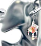 Makeup Compact Earrings - Dangly Cosmetic Compact Earrings