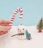 Spun Cotton Snowman and Candy Cane Decorations  - Image 4