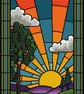 024 - Sunrise Stained Glass Window - Cross Stitch Pattern - Image 5