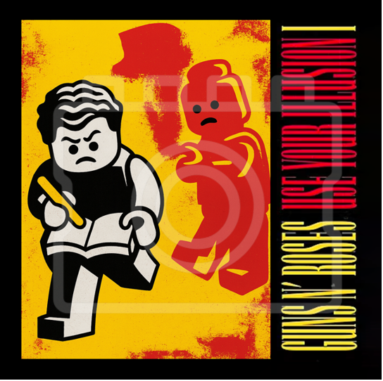 Guns N Roses - Use Your illusions I - Lego-inspired album cover - 5 x 5in 