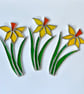 Stained Glass Daffodil Suncatcher - Handmade Hanging Window Decoration 