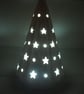 White Glittery Ceramic Star Light Christmas Tree Table Lamp Ornament Decoration. - Image 7