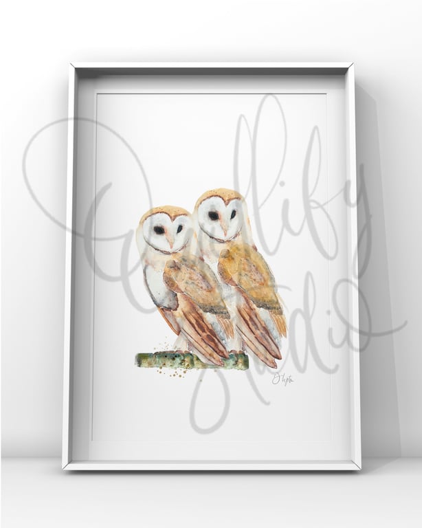 Watercolour Print Barn Owl Affinity