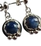 Sterling Silver Earrings with Natural Sapphire Rose Cut Gemstones Jewellery Gift - Image 2