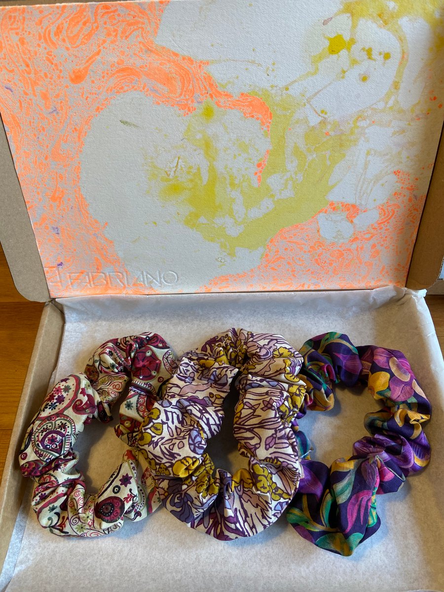 Gift pack of Liberty print cotton scrunchies